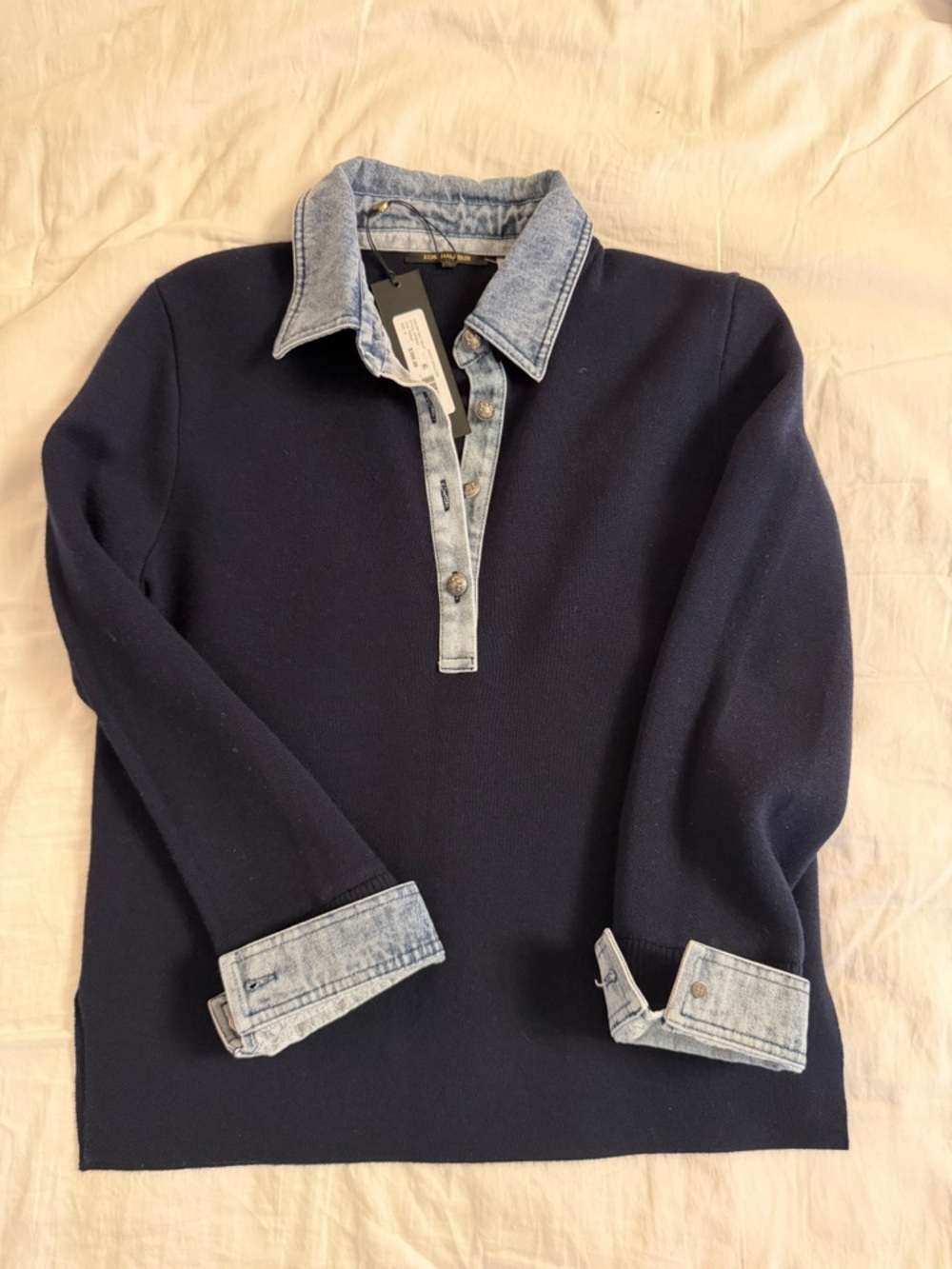 Kobi Halperin Navy Daisy sweater